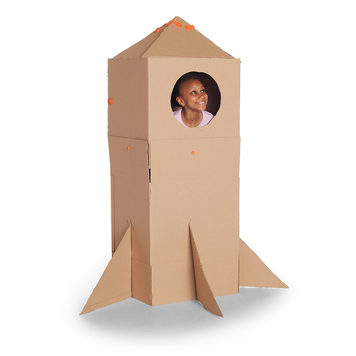 Blast Off in Your DIY Cardboard Rocket Ship and Cardboard Jetpack!